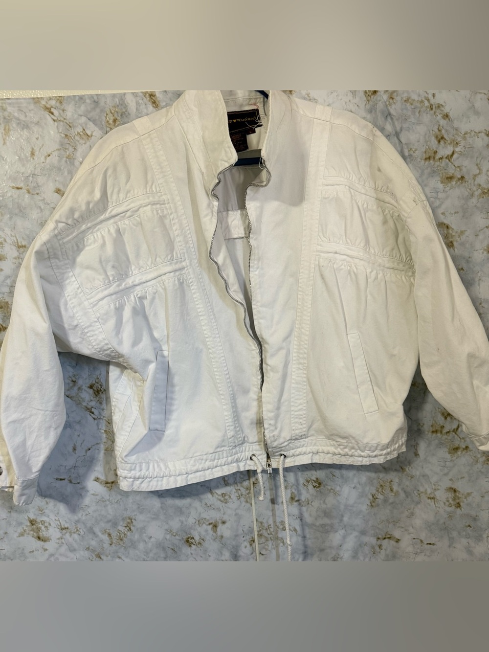 Sergio Valente White Lightweight Drawstring Jacket